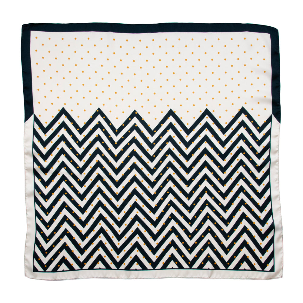 851501  Skjerf, Lite skjerf med zikk zakk print - svart