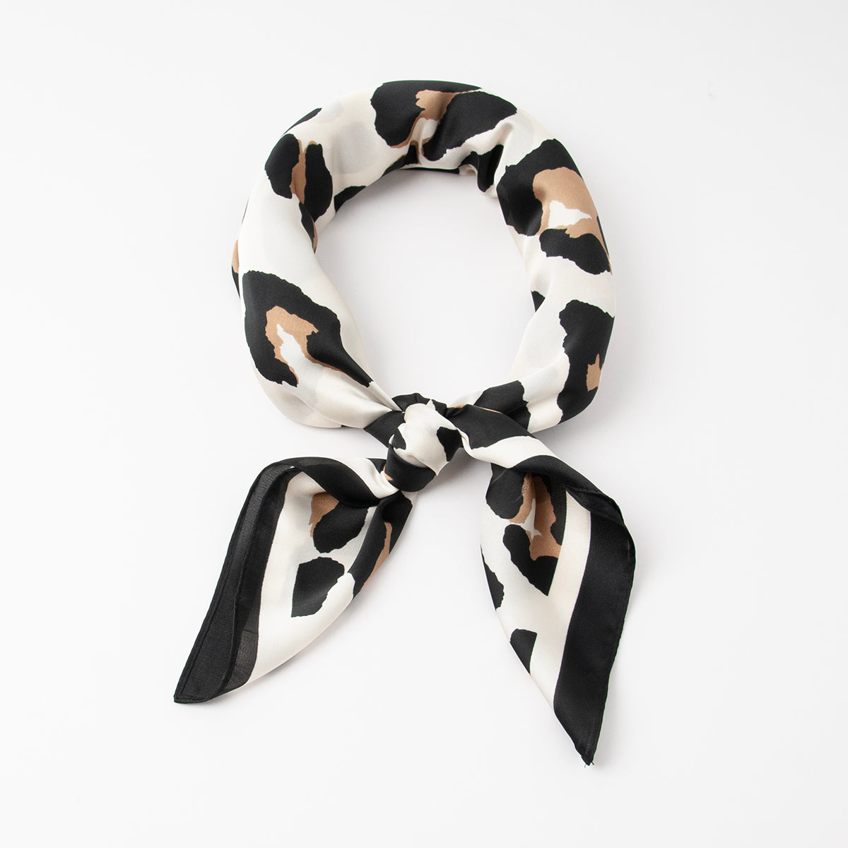 876001  Skjerf, Lite skjerf leopard mønster - svart