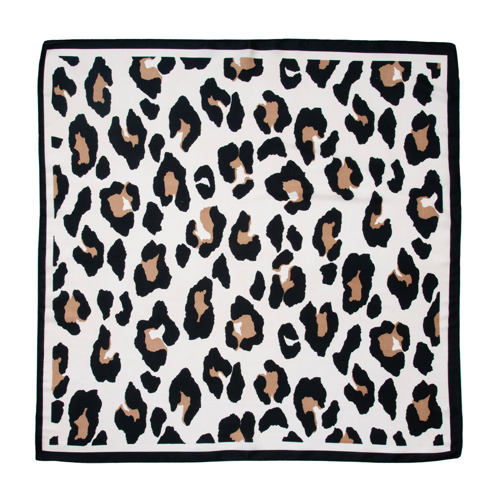 876001  Skjerf, Lite skjerf leopard mønster - svart