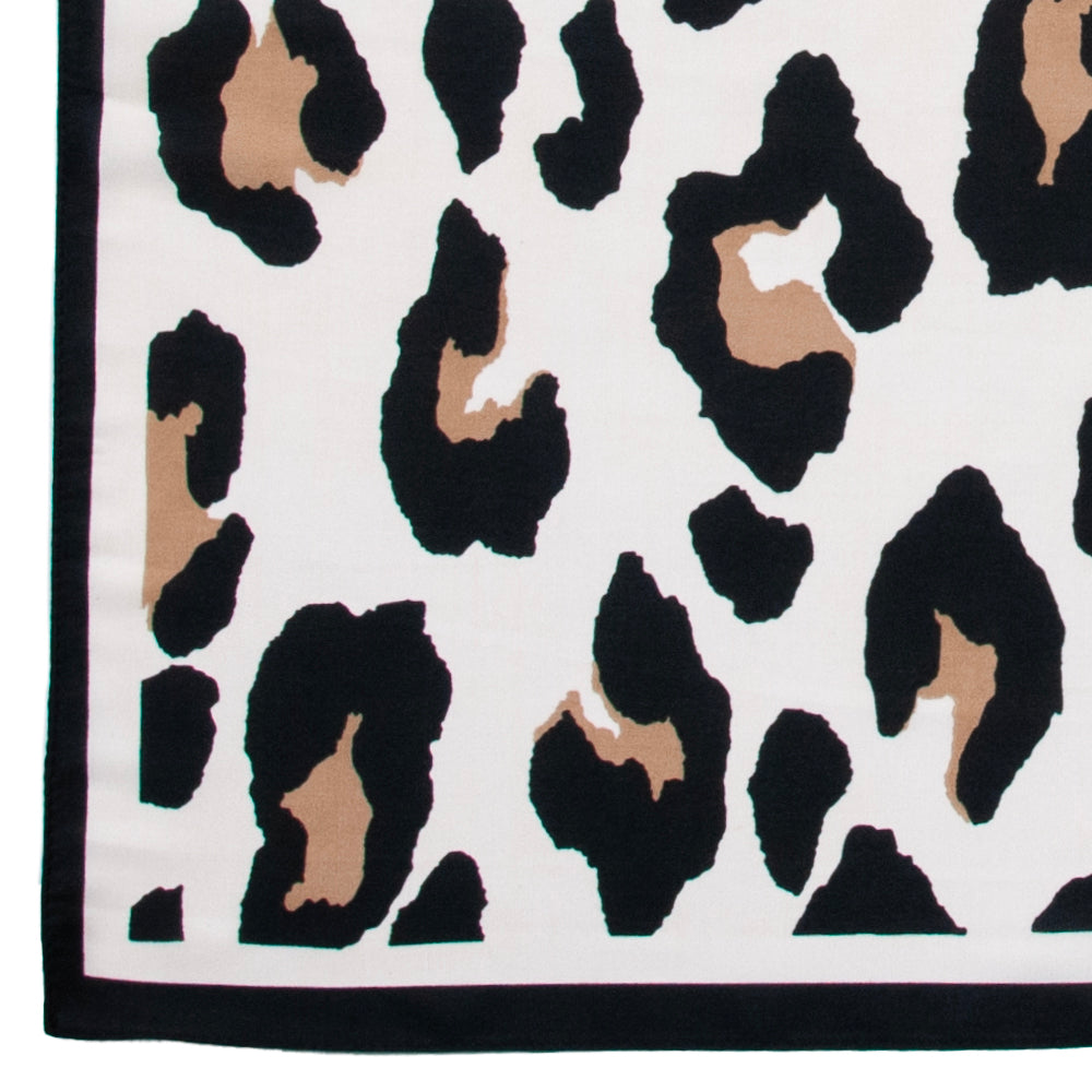 876001  Skjerf, Lite skjerf leopard mønster - svart