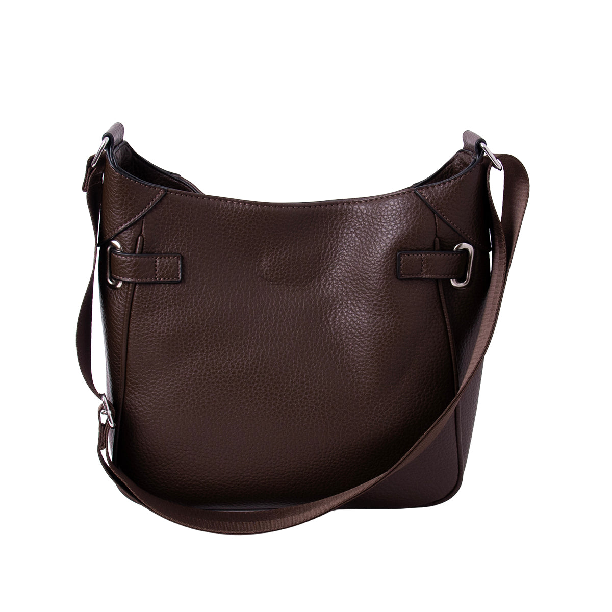 853912 Veske GRY Crossbag med frontspenne  - mørk brun