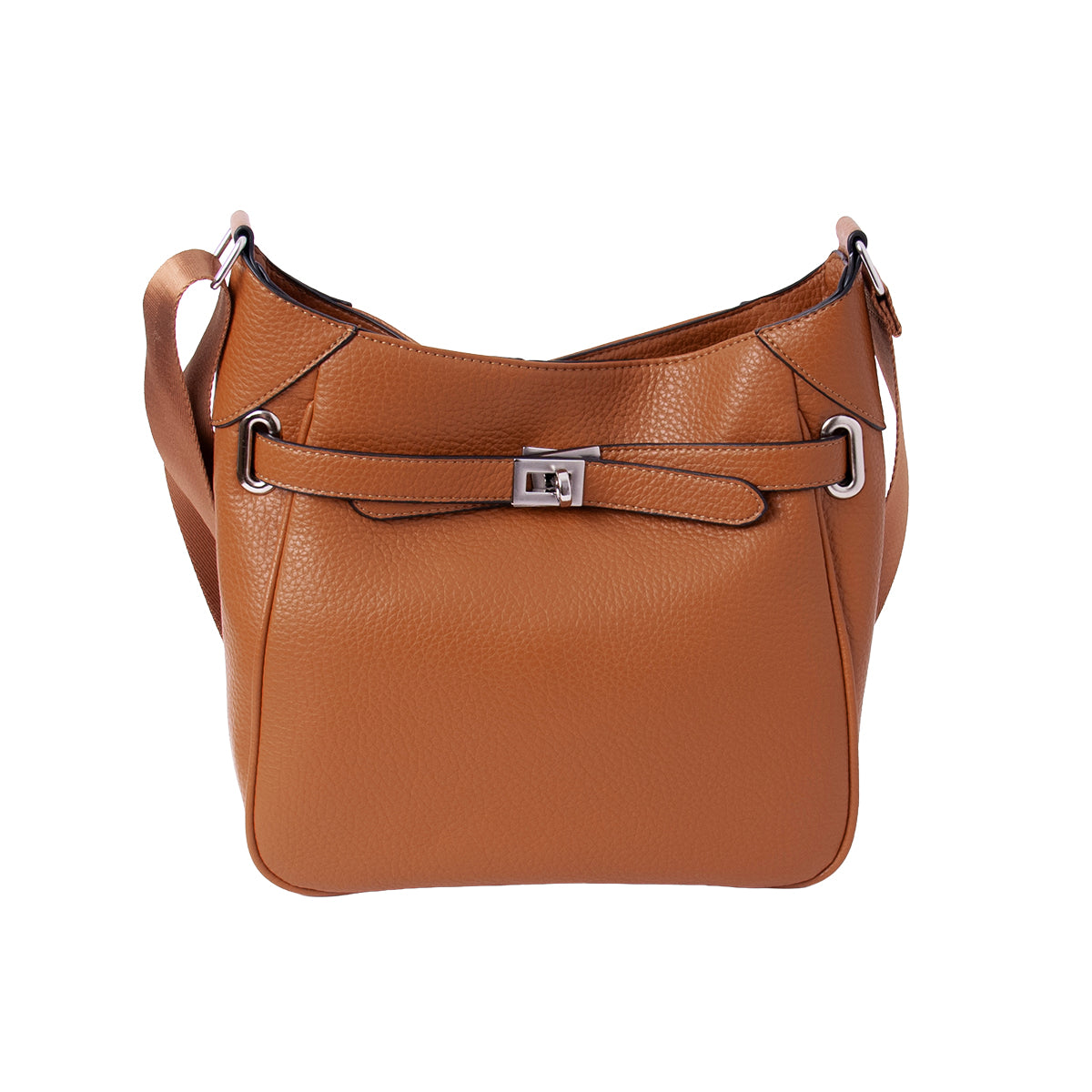 853915 Veske GRY Crossbag med frontspenne  - cognac