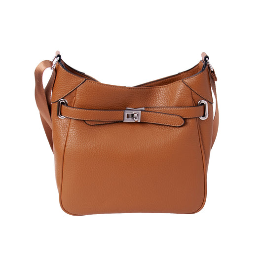 853915 Veske GRY Crossbag med frontspenne  - cognac