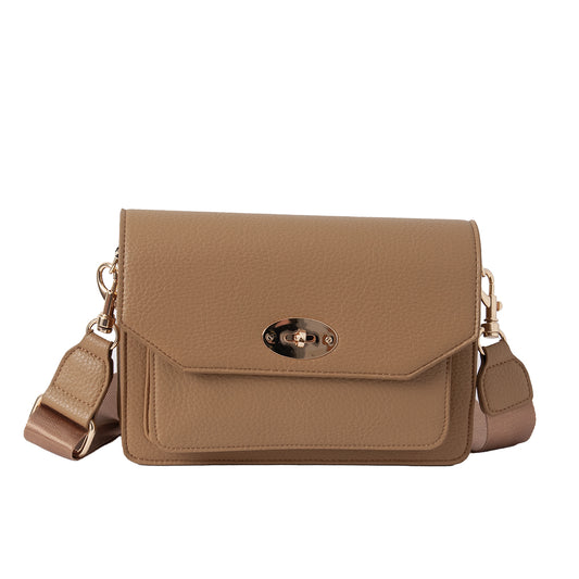 855015 Veske EMELY Clutch med frontspenne - camel