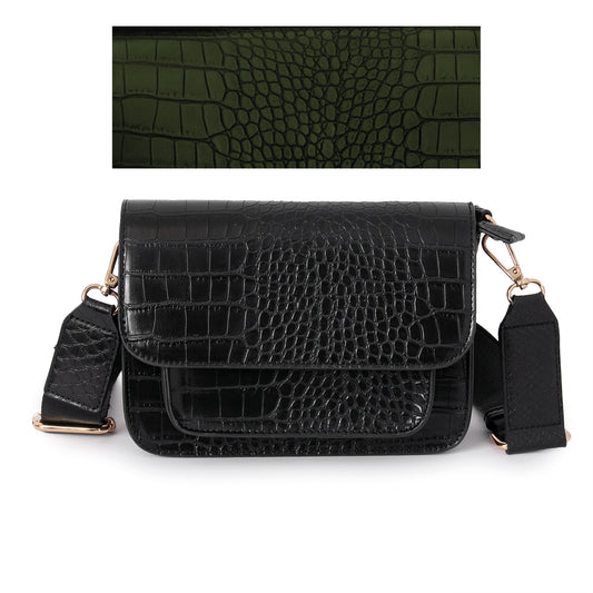 855150 Veske ISELIN Croco clutch - olivengrønn