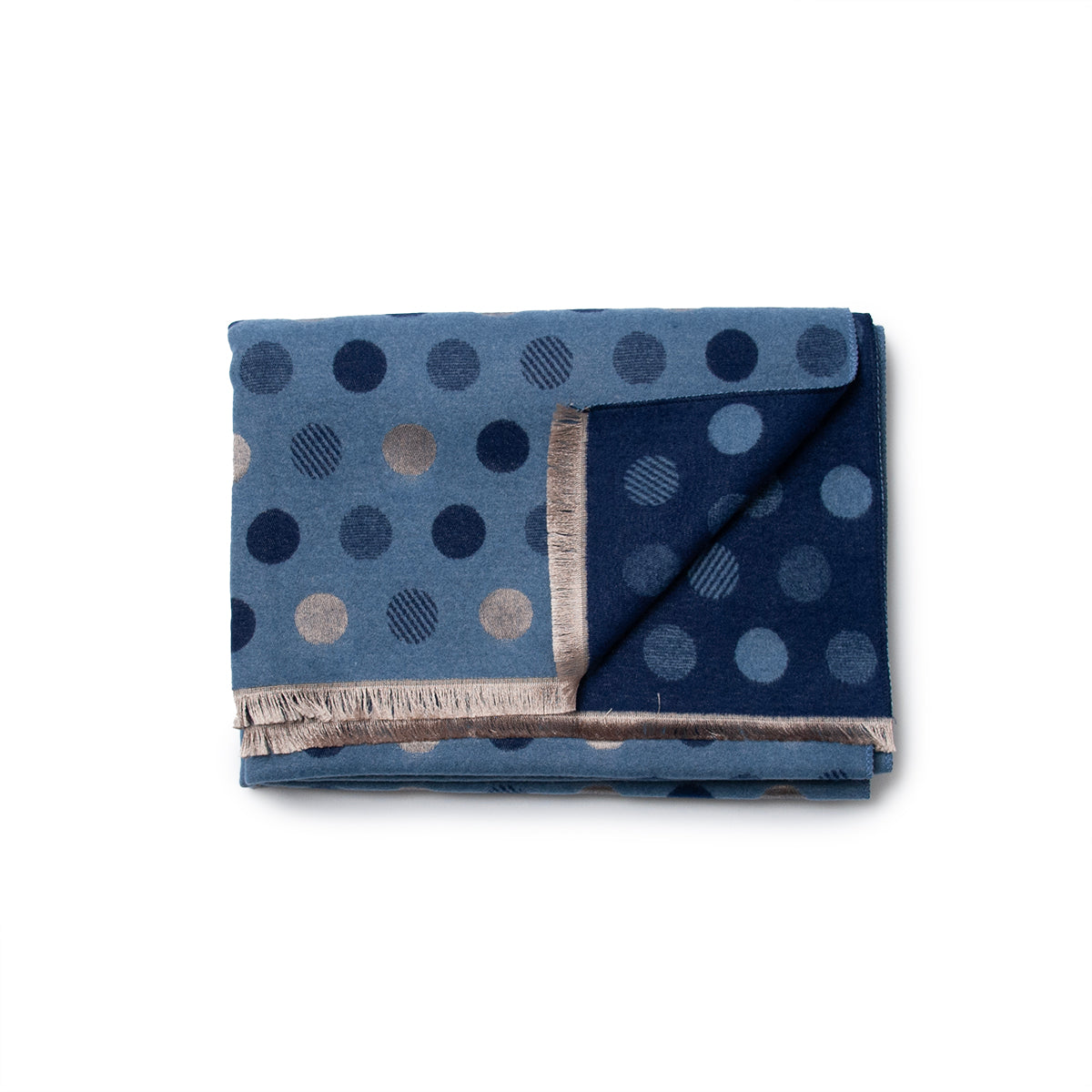 855641 Skjerf, Prikket jaquerd vevet skjerf - marine