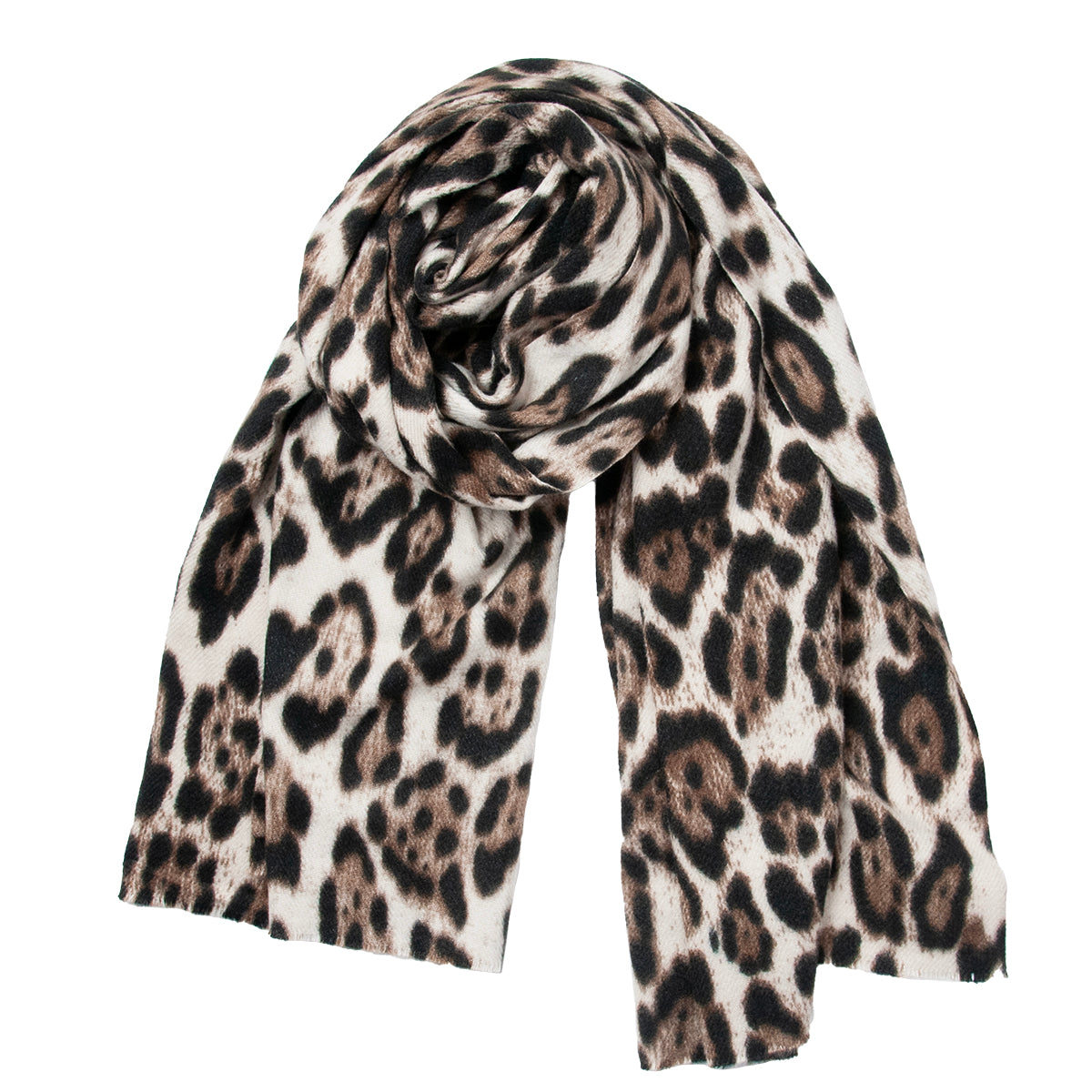 856401 Skjerf, Stort leopardprintet skjerf - svart