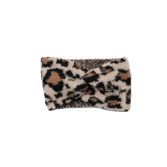 856705 Lue, pannebånd med leopardmønster - beige