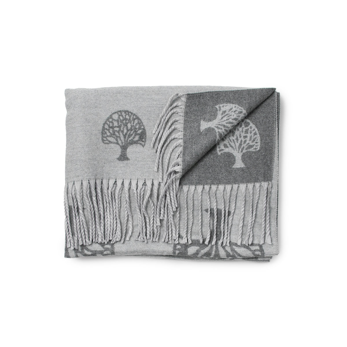 858986 Skjerf, Visdomstreet printet skjerf, grå