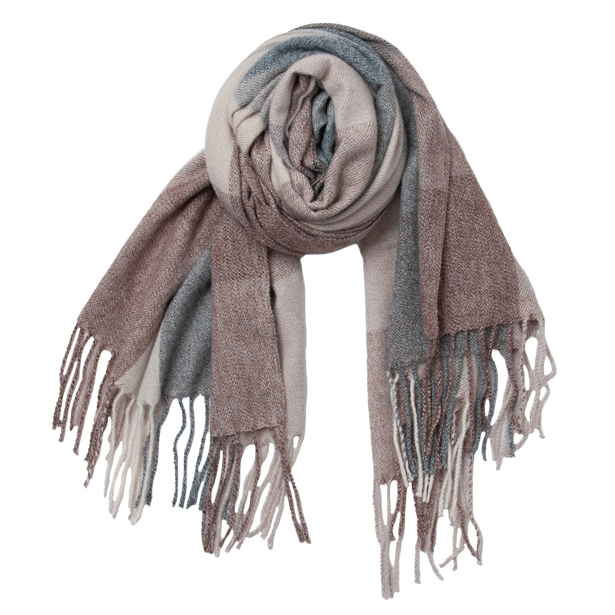 859405 Skjerf, Multiprintet skjerf - beige