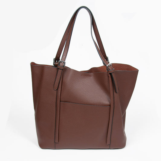 860611 Vesker, HILDE Shopper med spenner - brun