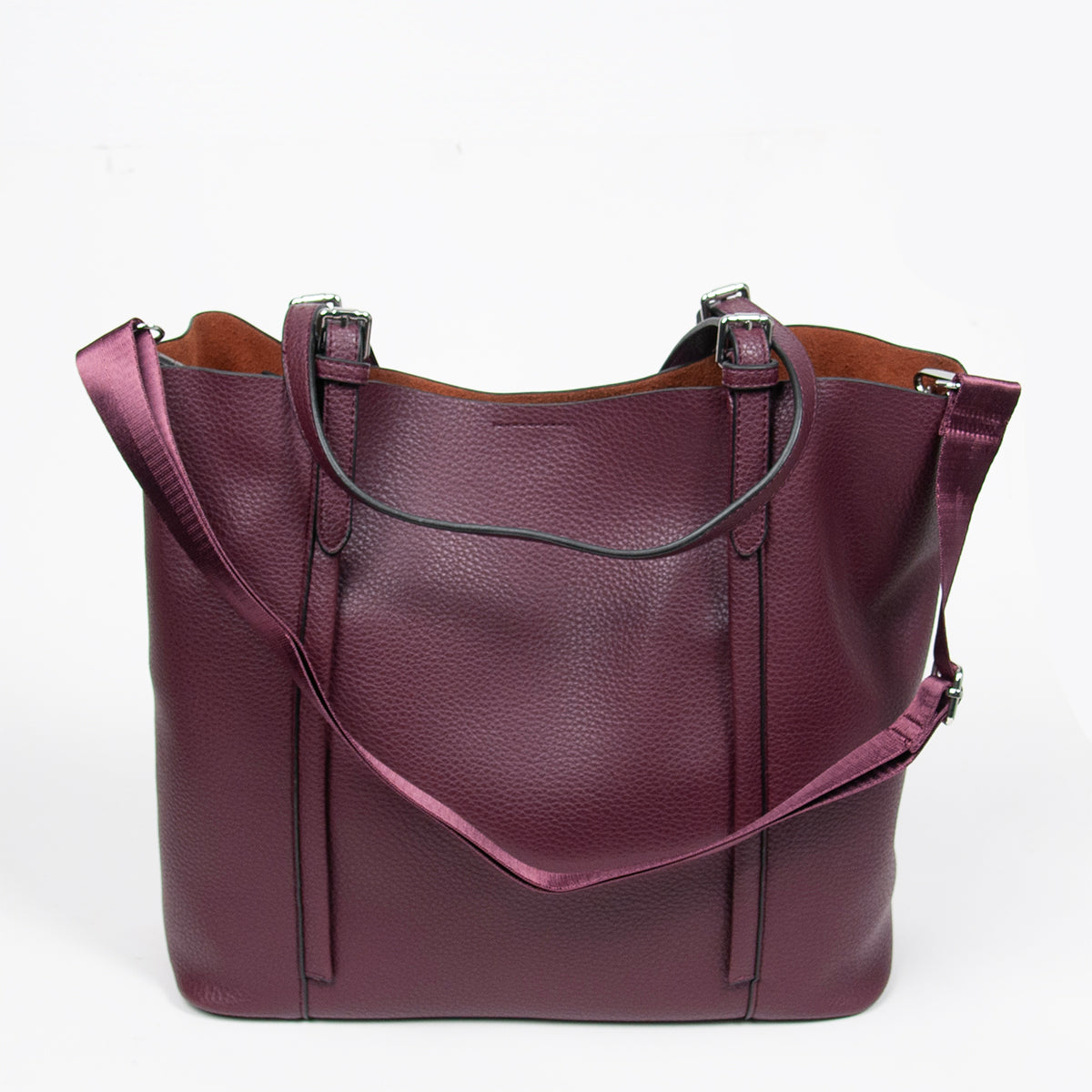 860621 Vesker, HILDE Shopper med spenner - burgunder