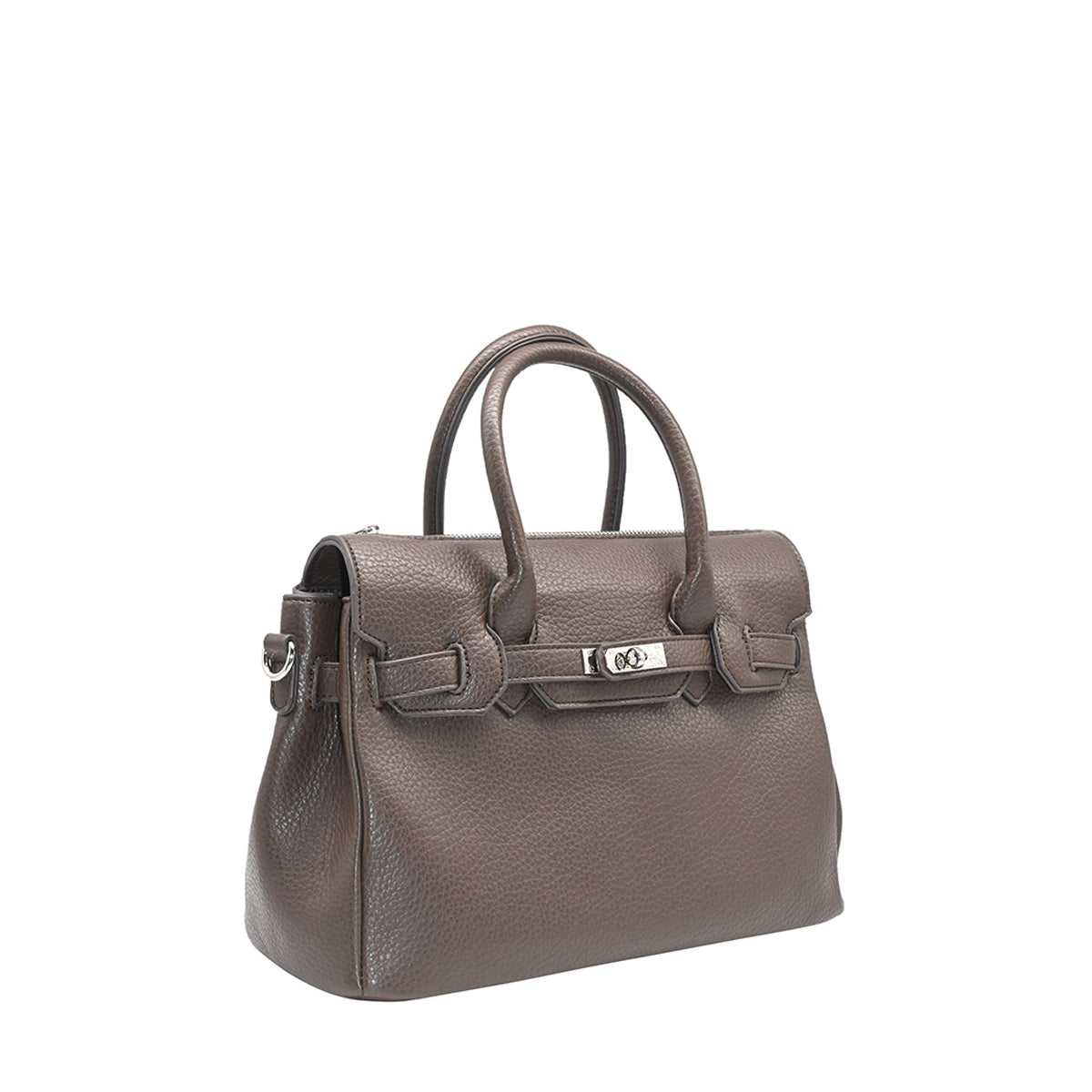 862711 Vesker, HAVANNA Liten shopper med frontspenne - brun