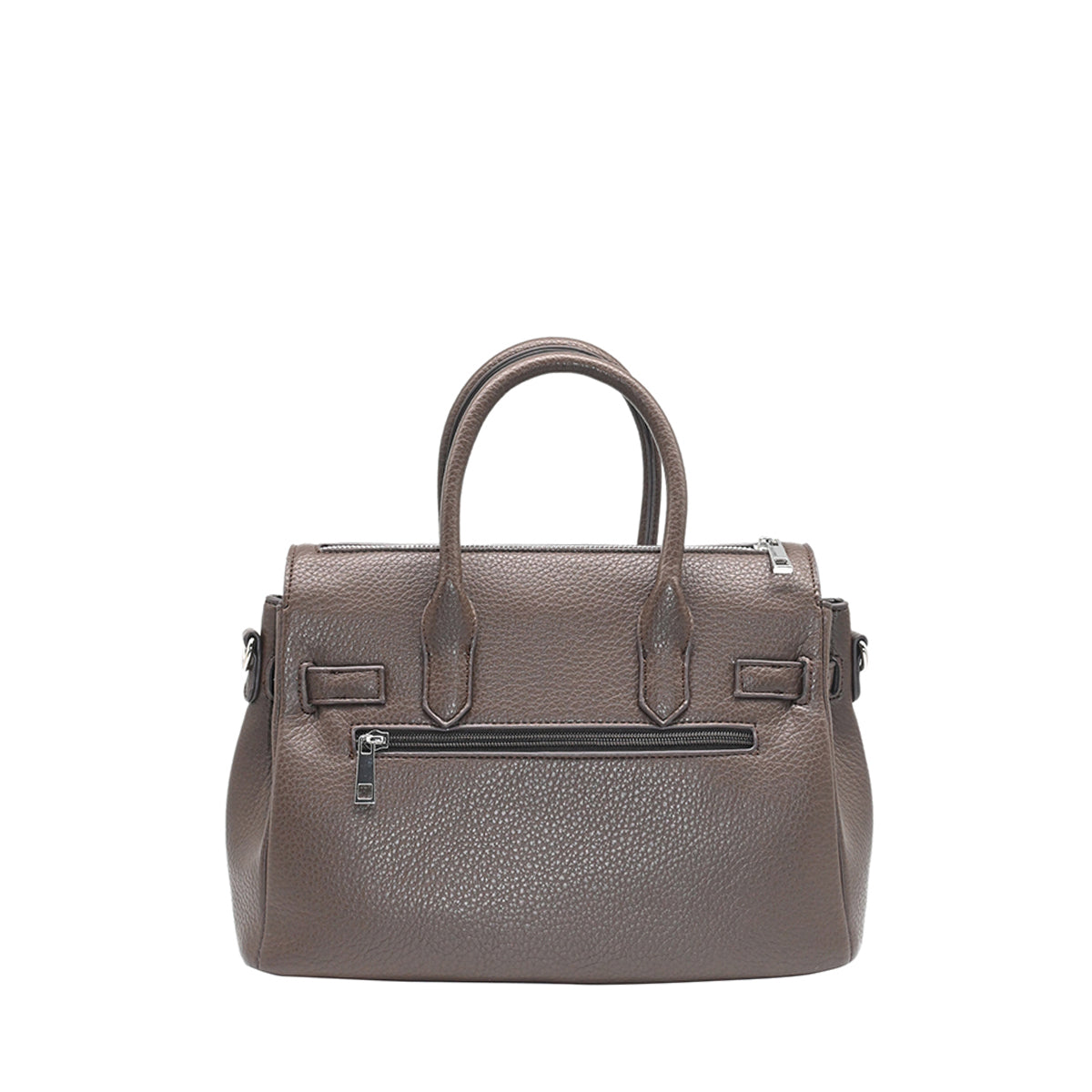 862711 Vesker, HAVANNA Liten shopper med frontspenne - brun