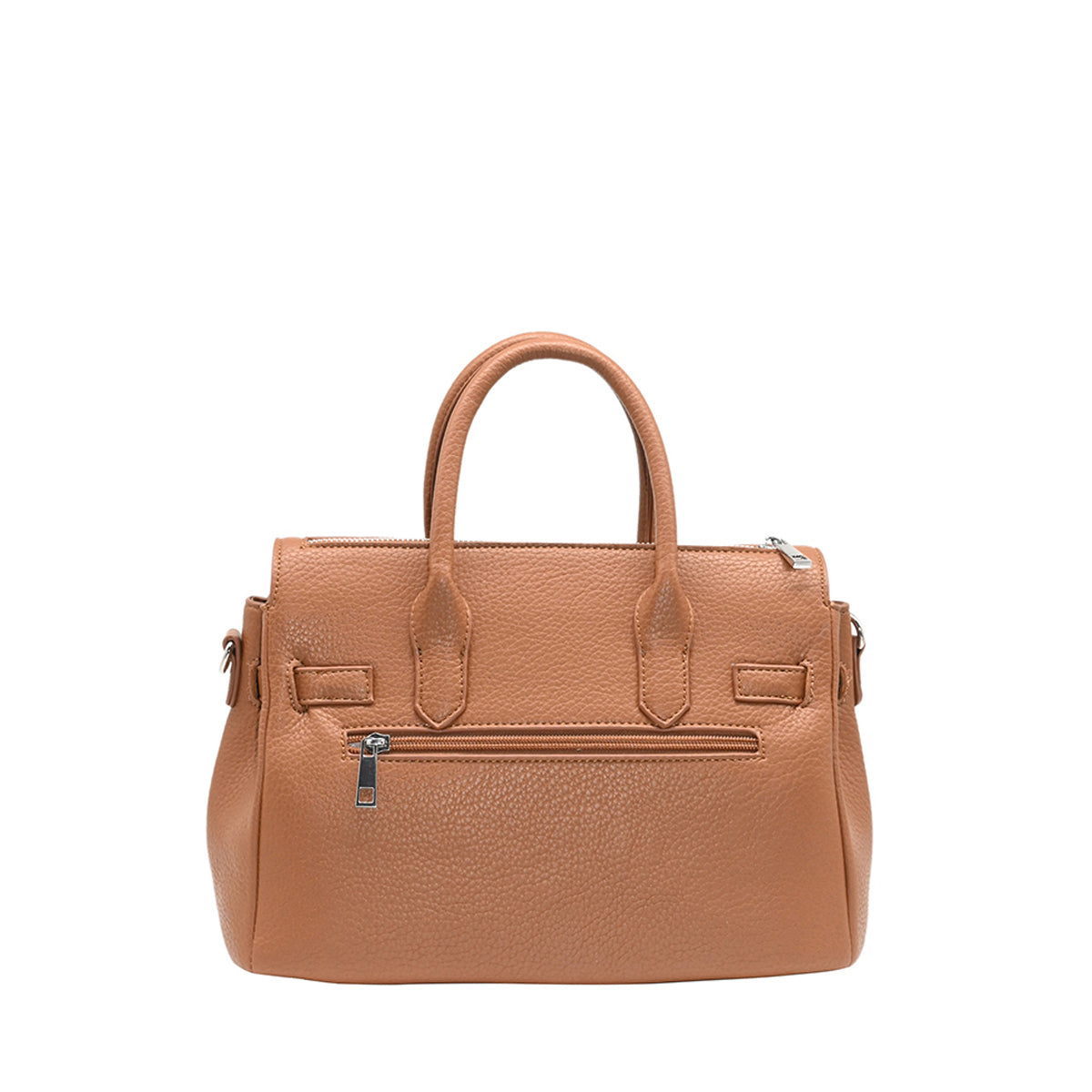862715 Vesker, HAVANNA Liten shopper med frontspenne - cognac