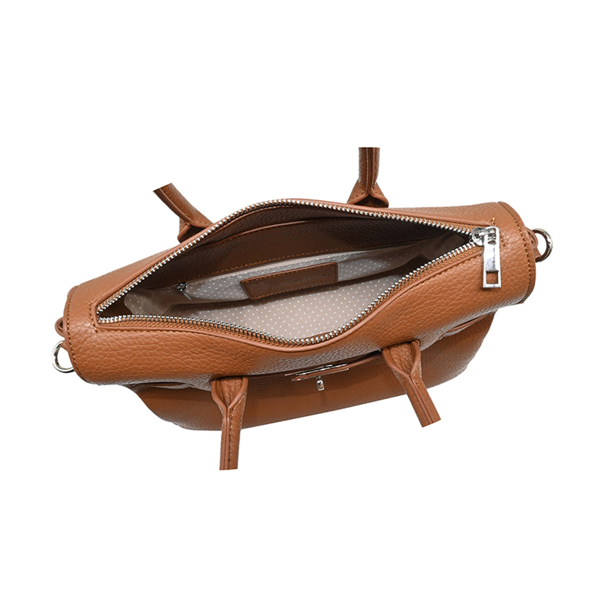 862715 Vesker, HAVANNA Liten shopper med frontspenne - cognac