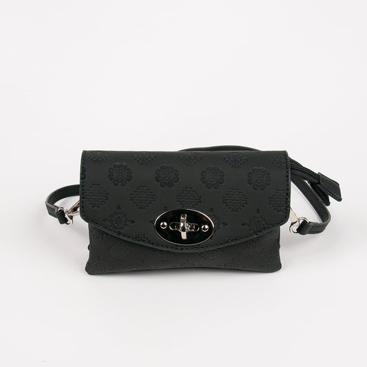 862901 Vesker, DANIELLE clutch med preget mønster - svart