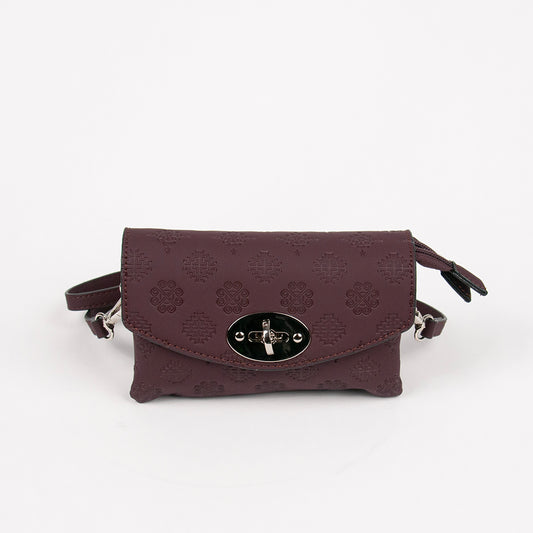 862921 Vesker, DANIELLE clutch med preget mønster - burgunder
