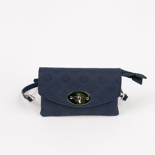 862941 Vesker, DANIELLE clutch med preget mønster - marine
