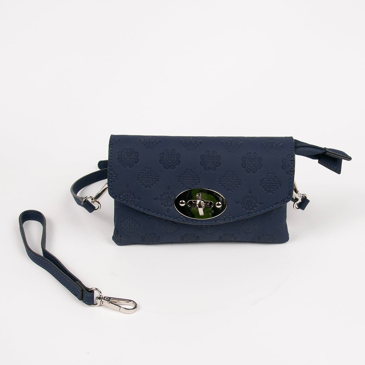 862941 Vesker, DANIELLE clutch med preget mønster - marine