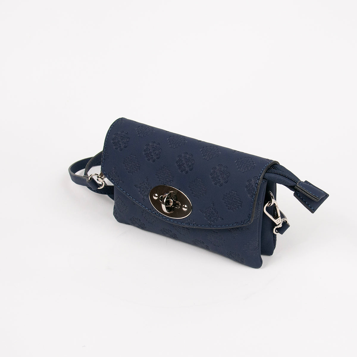 862941 Vesker, DANIELLE clutch med preget mønster - marine