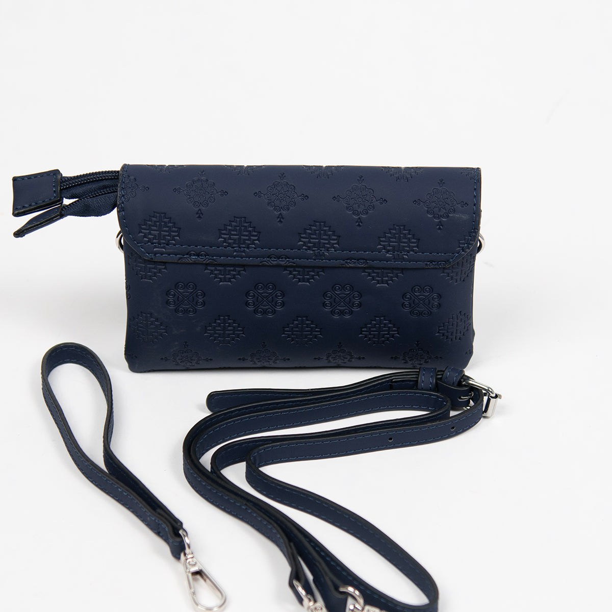 862941 Vesker, DANIELLA clutch med preget mønster - marine