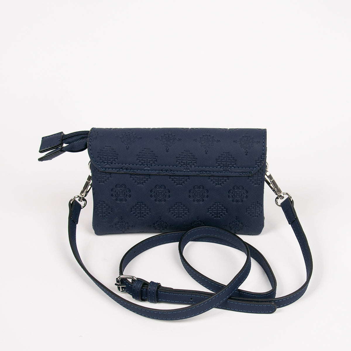 862941 Vesker, DANIELLE clutch med preget mønster - marine