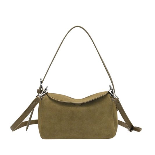 863150 Vesker, HENNY Liten bag semsket look - olivengrønn