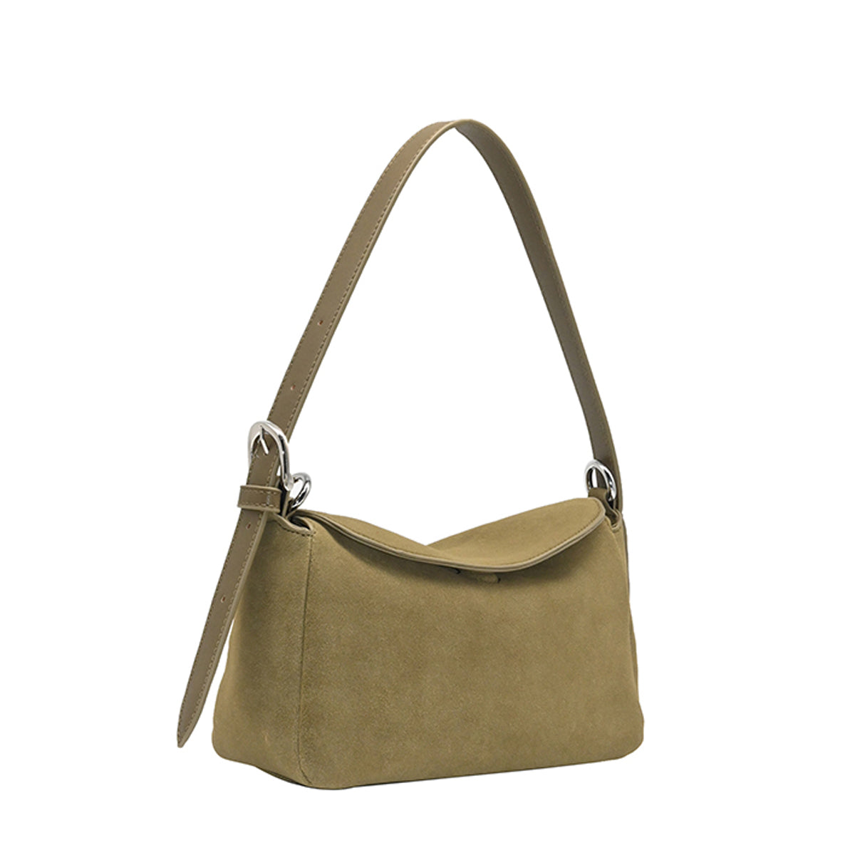 863150 Vesker, HENNY Liten bag semsket look - olivengrønn