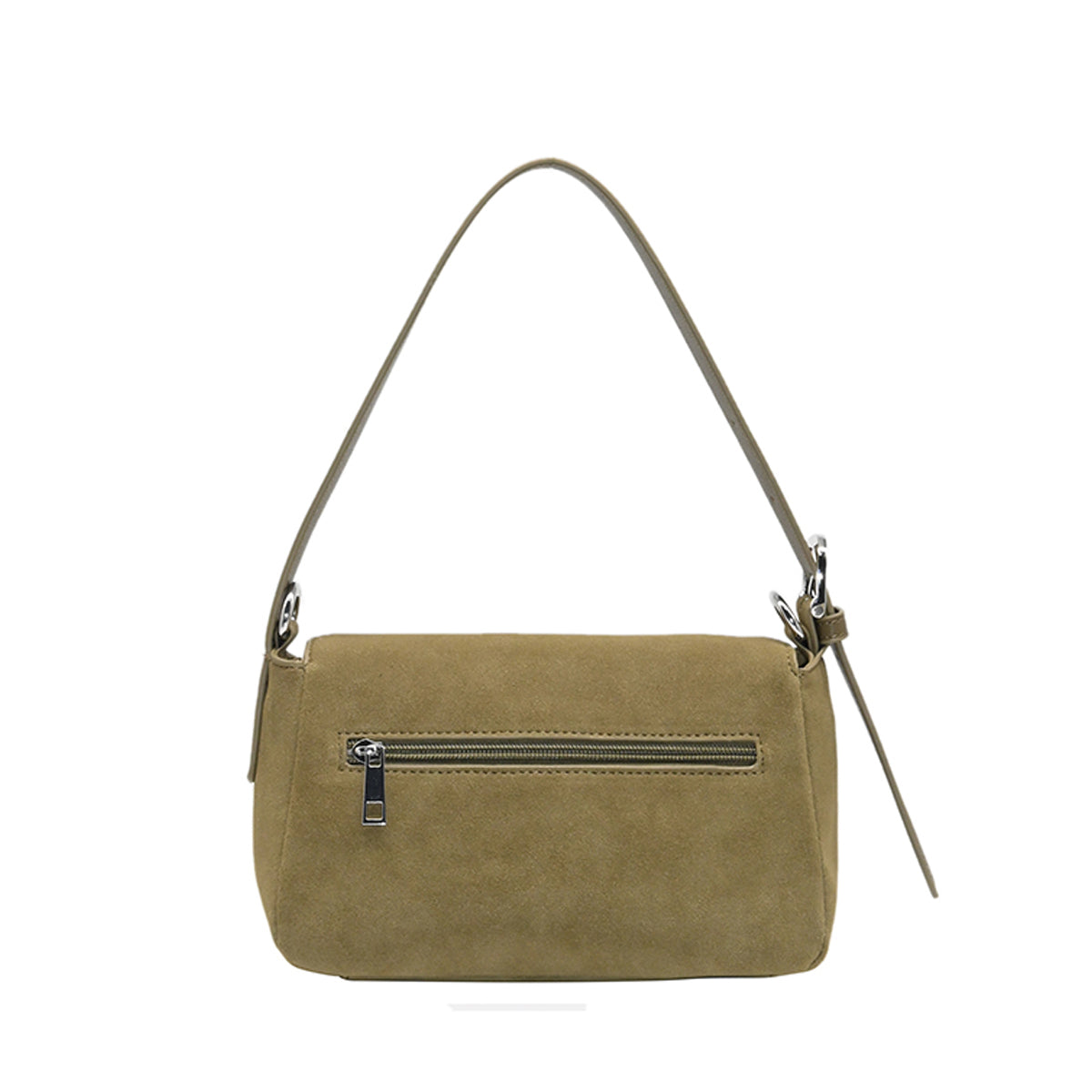 863150 Vesker, HENNY Liten bag semsket look - olivengrønn