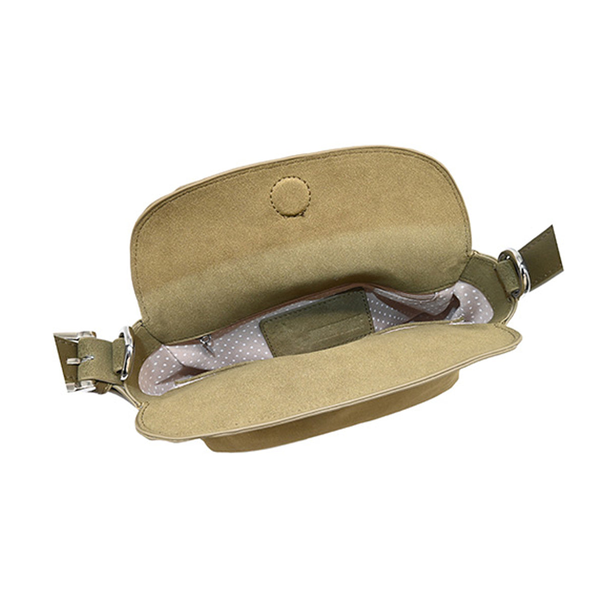 863150 Vesker, HENNY Liten bag semsket look - olivengrønn