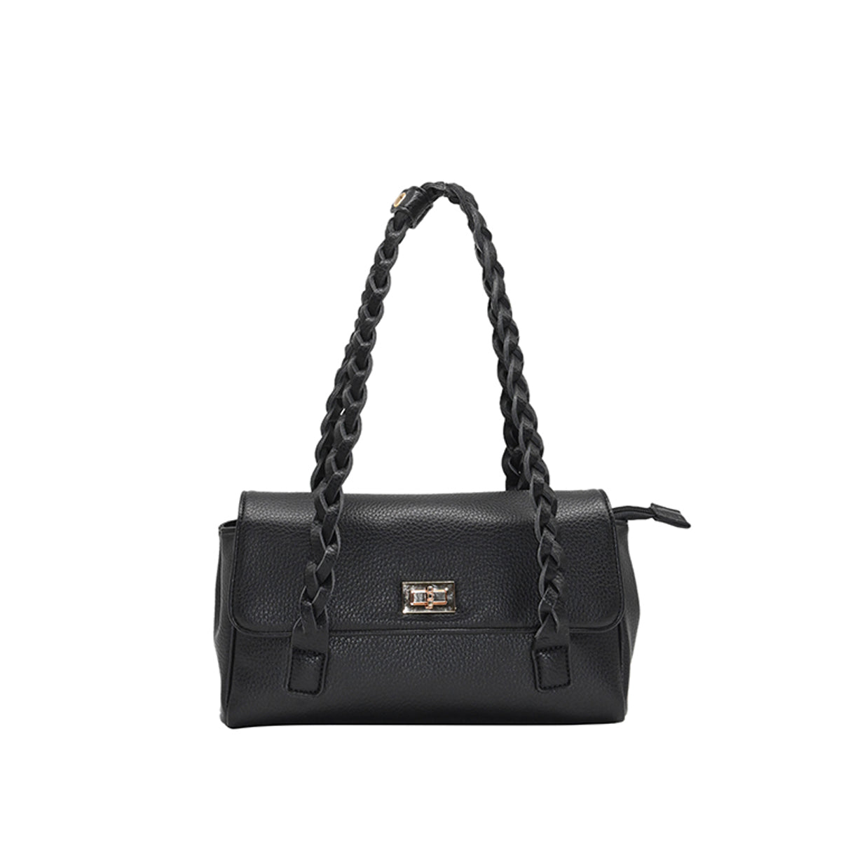 863301 Vesker, HOLLY Lav shopper med flette skulderrem - svart