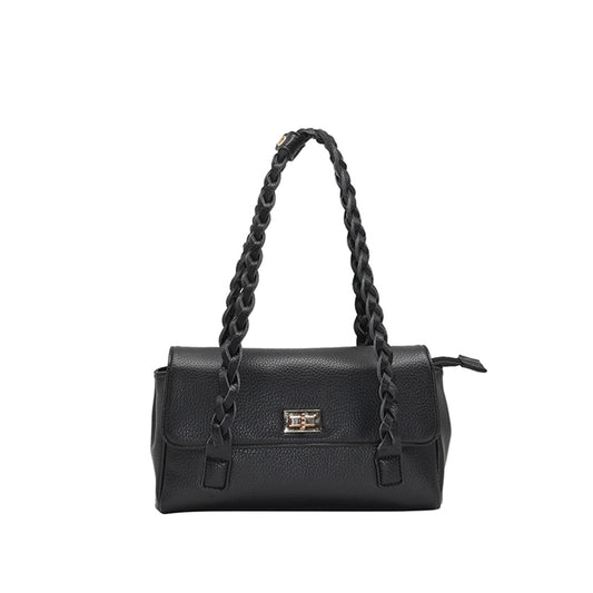 863301 Vesker, HOLLY Lav shopper med flette skulderrem - svart