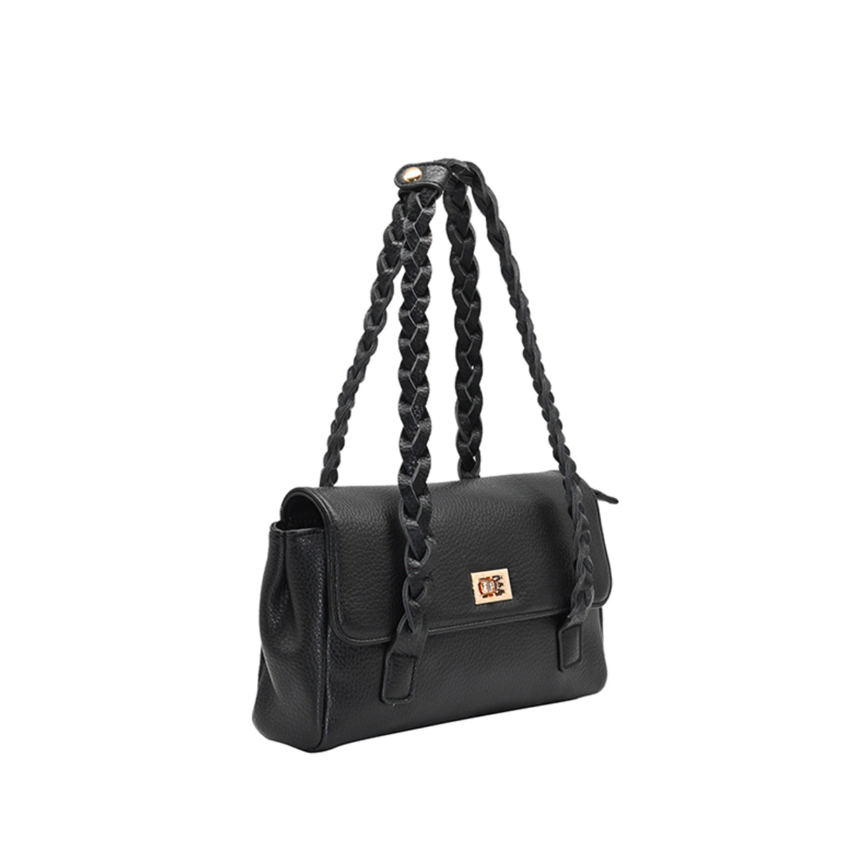 863301 Vesker, HOLLY Lav shopper med flette skulderrem - svart