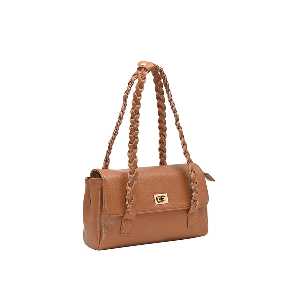 863315 Vesker, HOLLY Lav shopper med flette skulderrem - cognac