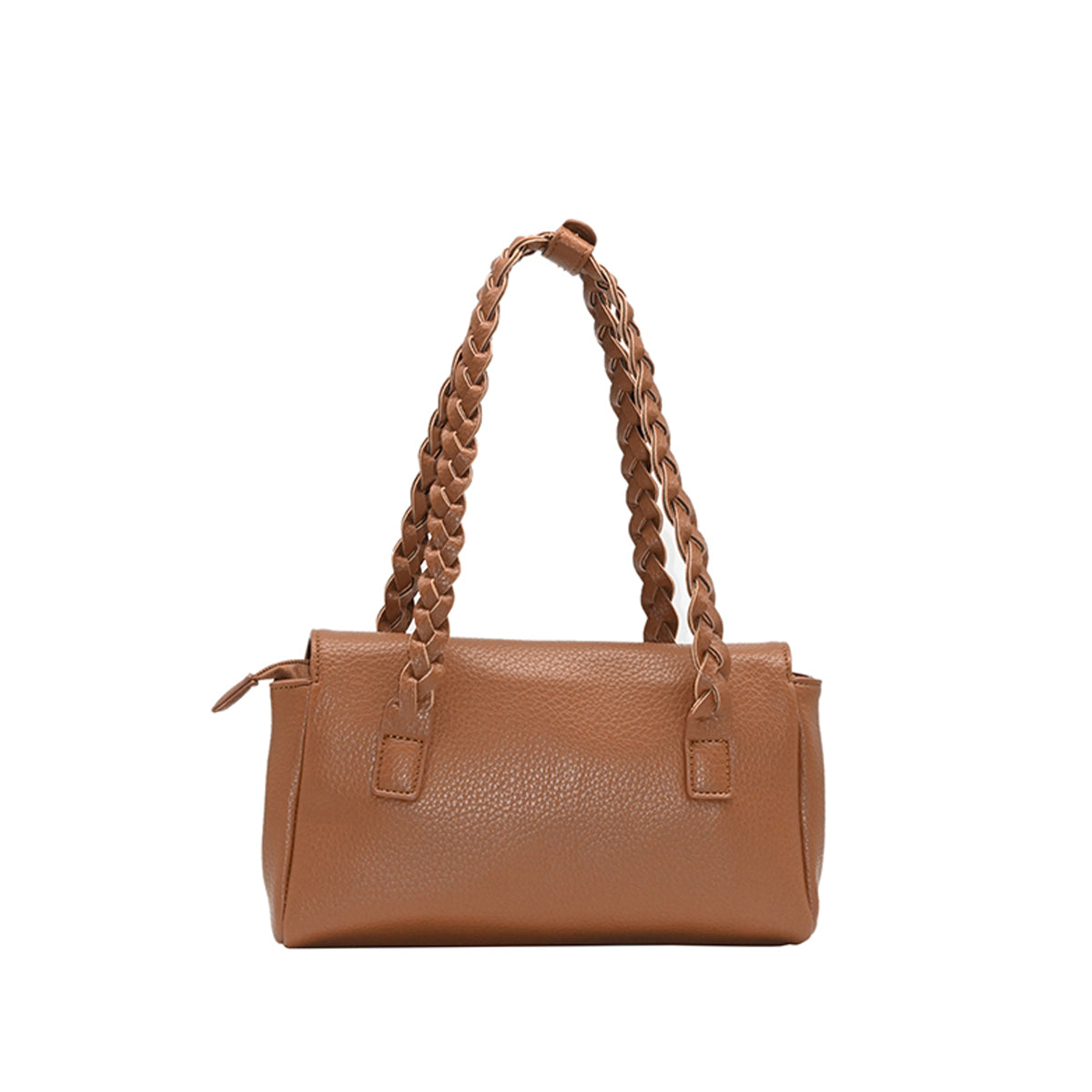 863315 Vesker, HOLLY Lav shopper med flette skulderrem - cognac