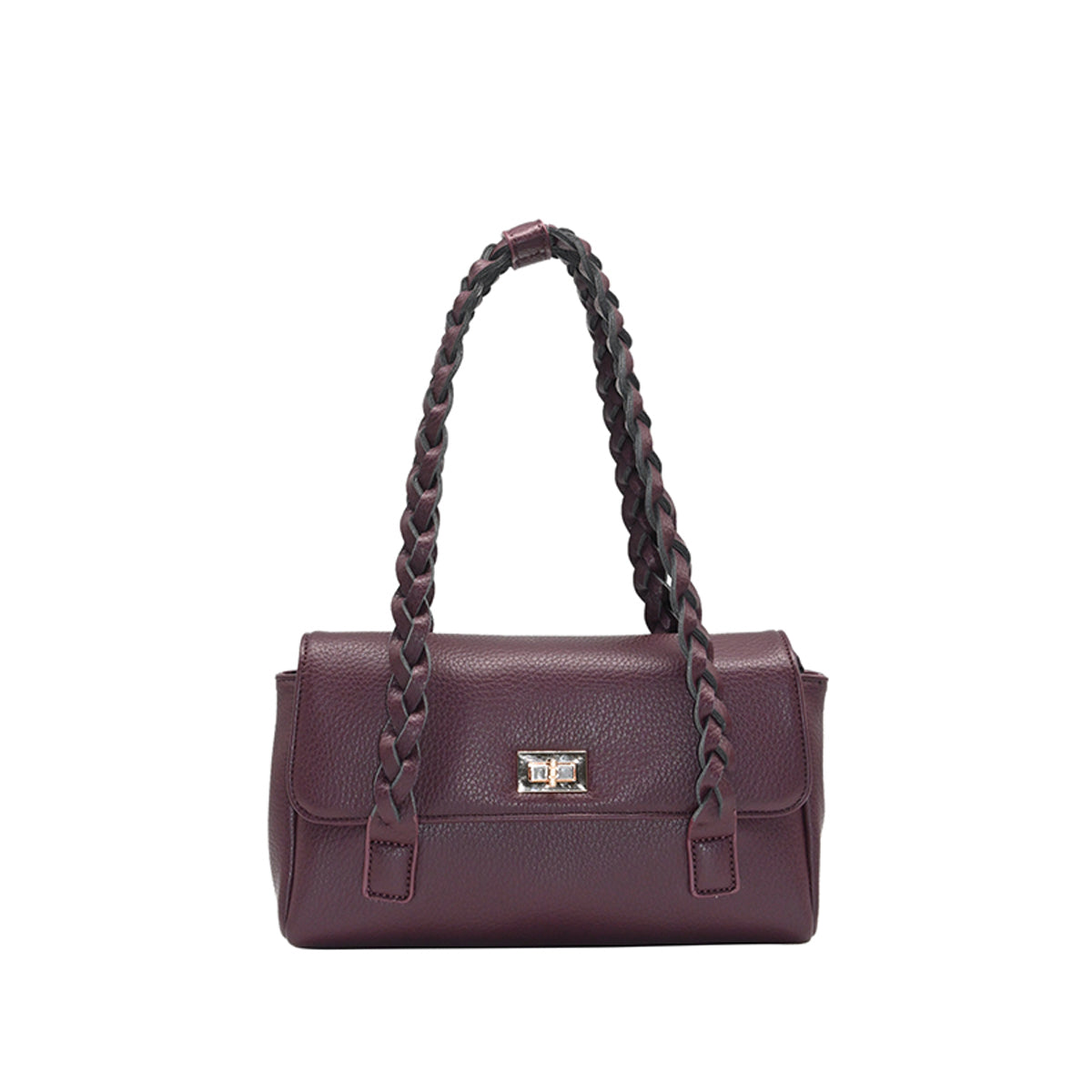 863321 Vesker, HOLLY Lav shopper med flette skulderrem - burgunder