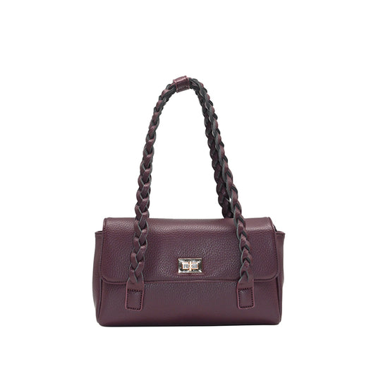 863321 Vesker, HOLLY Lav shopper med flette skulderrem - burgunder