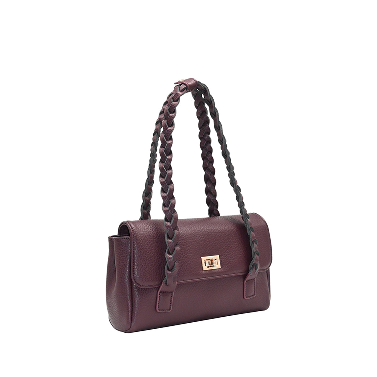 863321 Vesker, HOLLY Lav shopper med flette skulderrem - burgunder