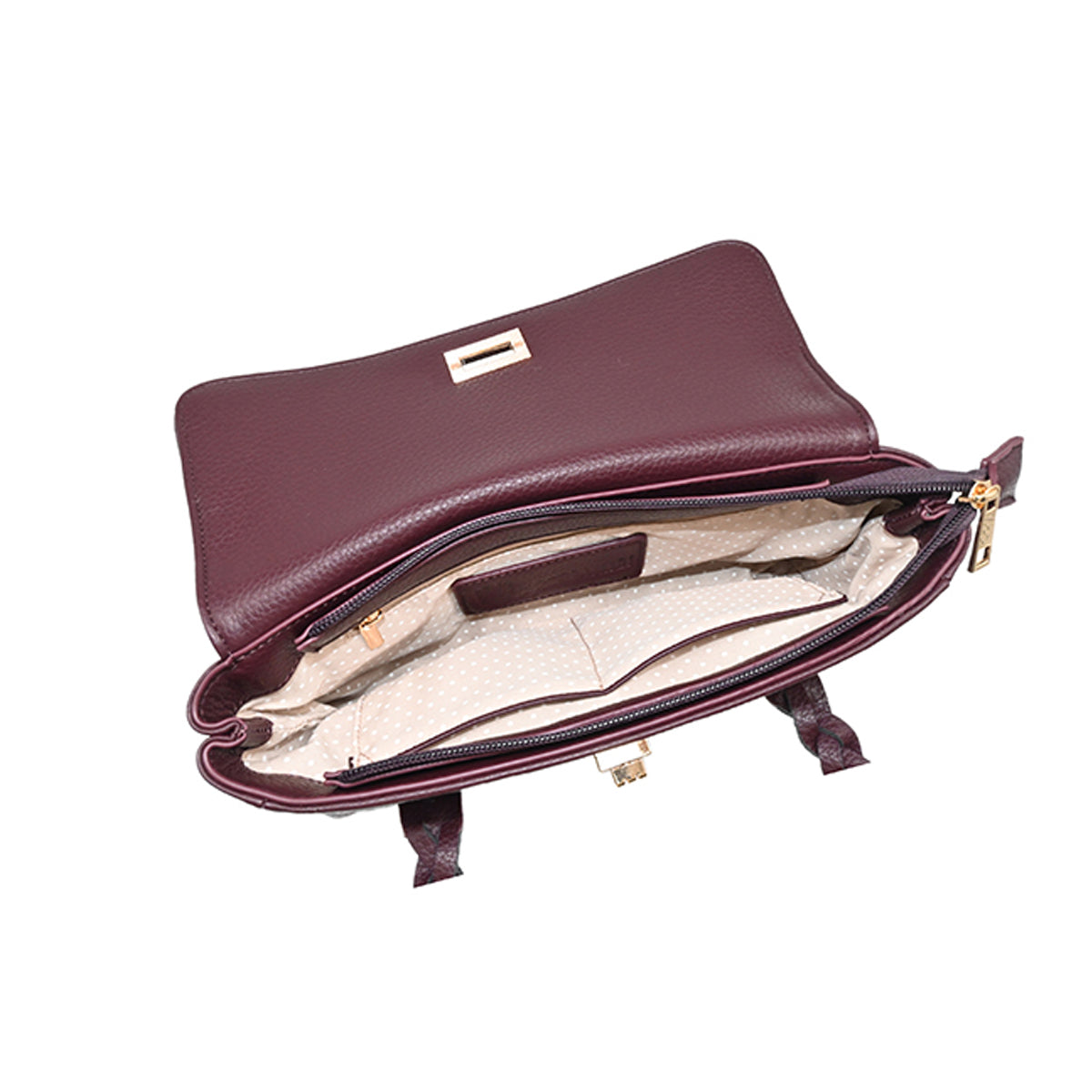 863321 Vesker, HOLLY Lav shopper med flette skulderrem - burgunder