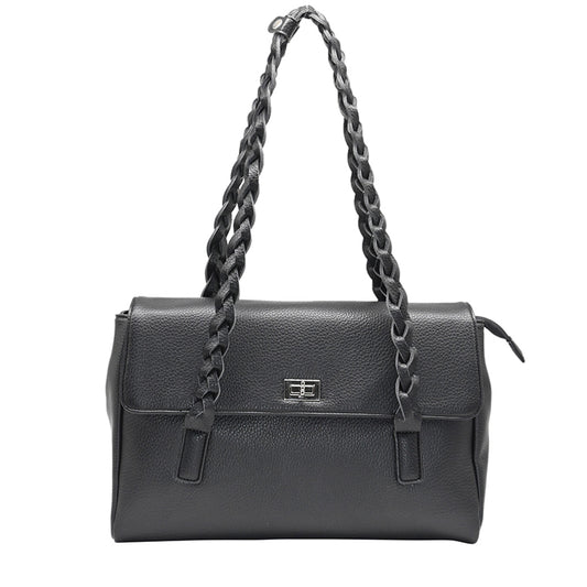 863401 Vesker, HEDDA Shopper med flette skulderrem - svart