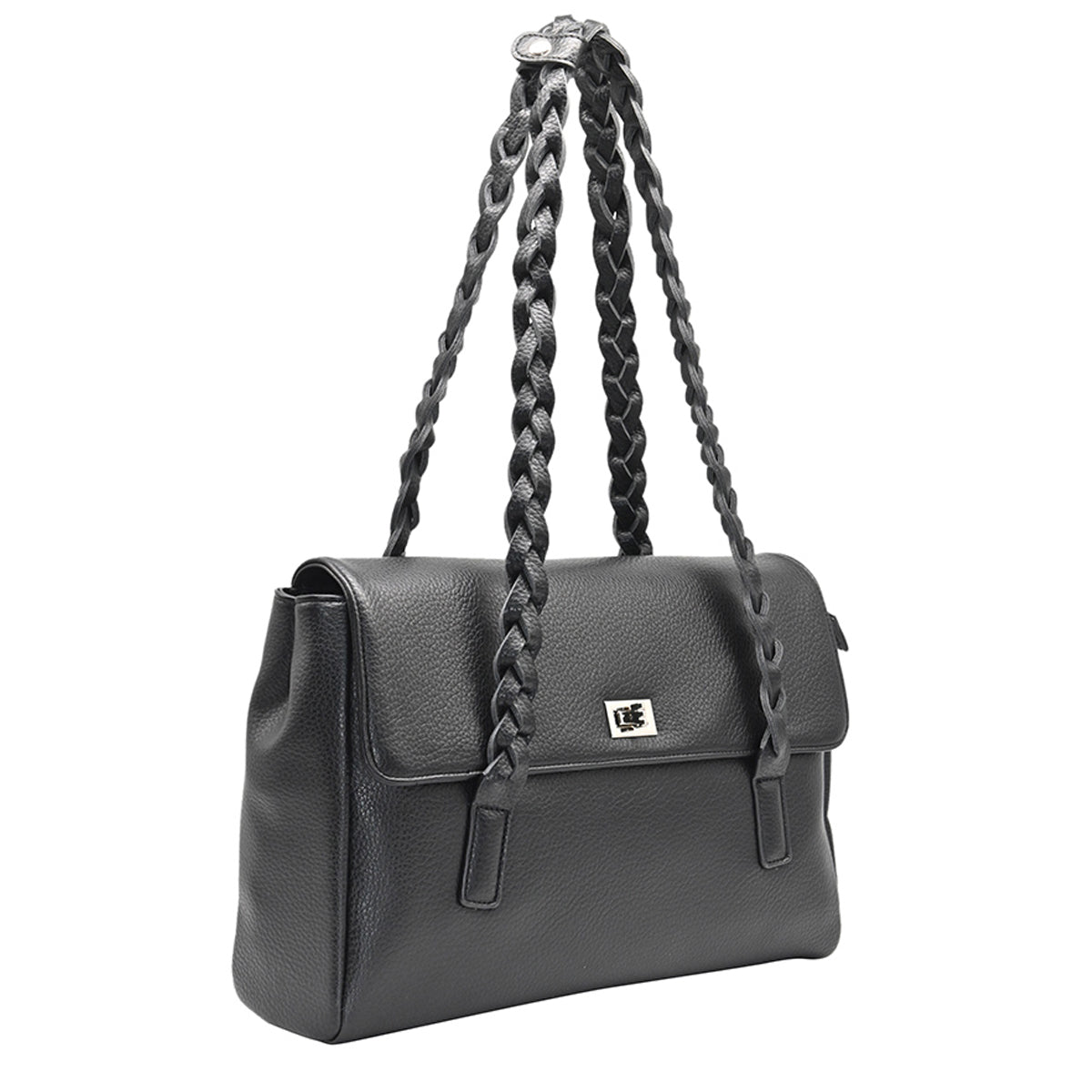 863401 Vesker, HEDDA Shopper med flette skulderrem - svart