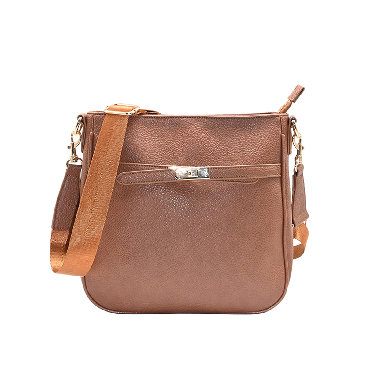 863515 Vesker, HELENE Crossbag med frontspenne - cognac