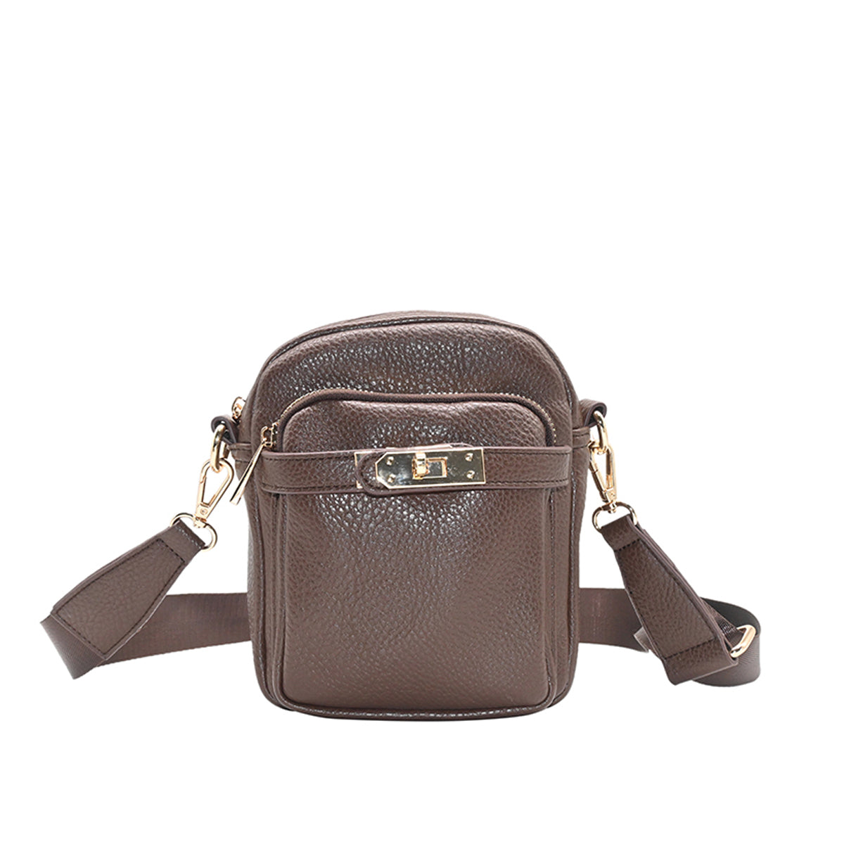 863711 Vesker, HEIDI CityBag med frontspenne - brun