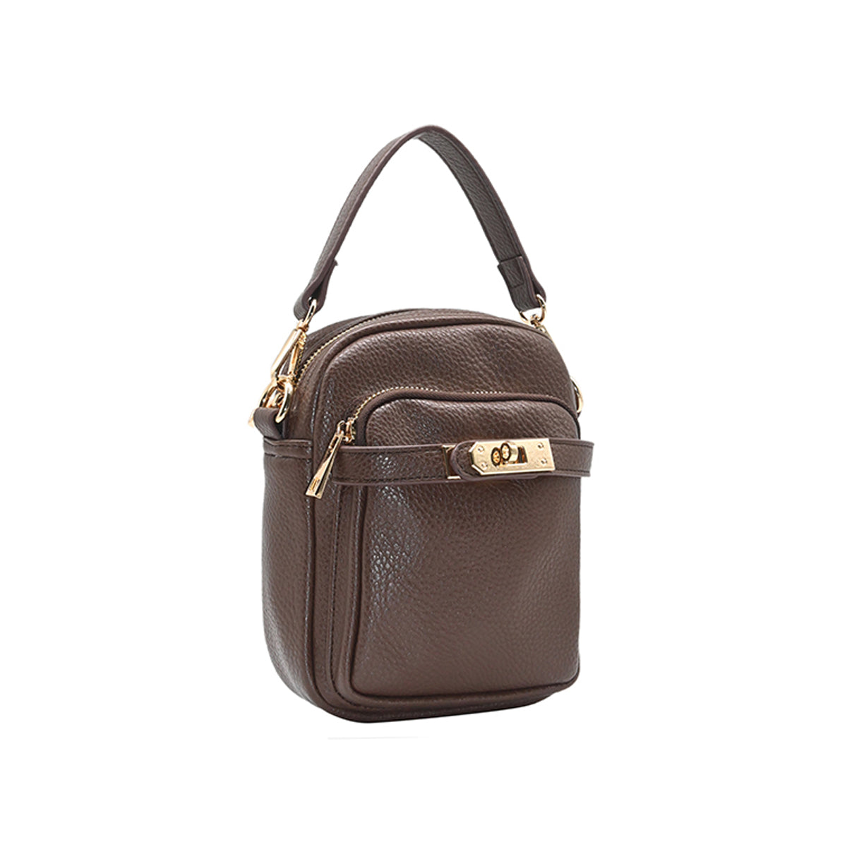 863711 Vesker, HEIDI CityBag med frontspenne - brun