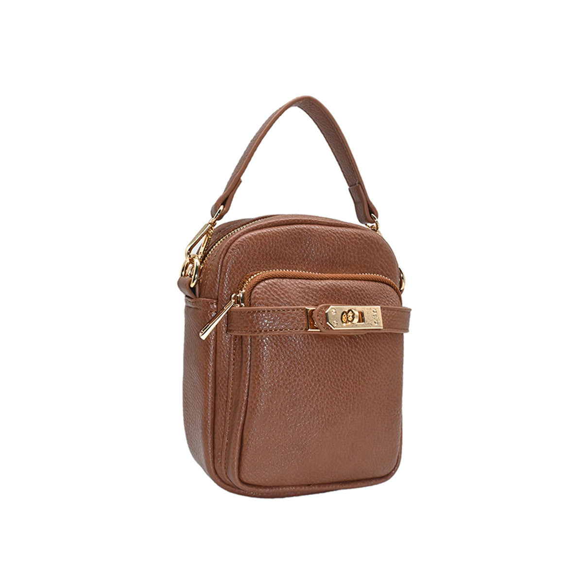 863715 Vesker, HEIDI CityBag med frontspenne - cognac