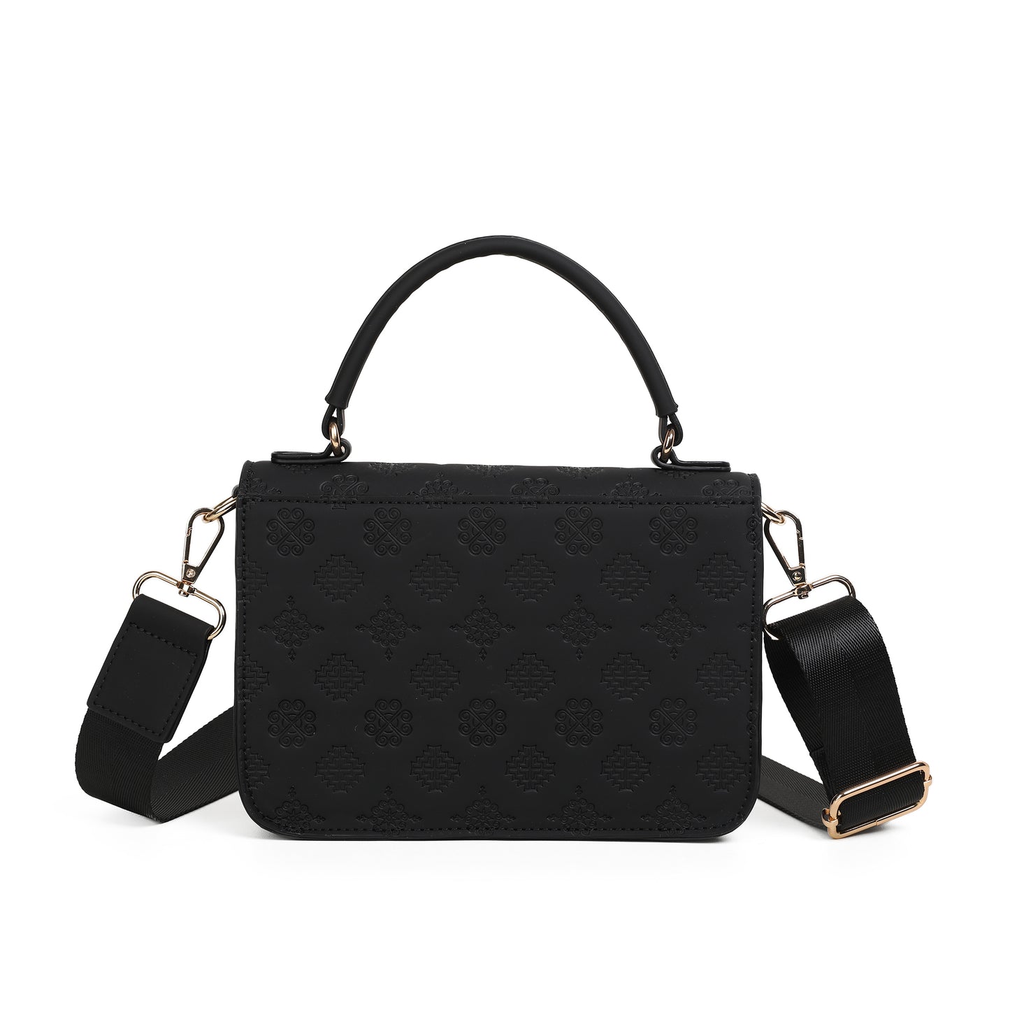 863901 Vesker, HILLEVI Clutch med preget mønster - svart