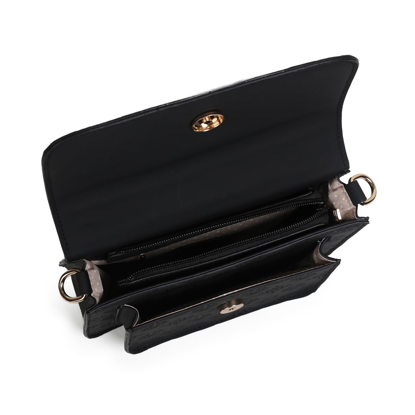863901 Vesker, HILLEVI Clutch med preget mønster - svart