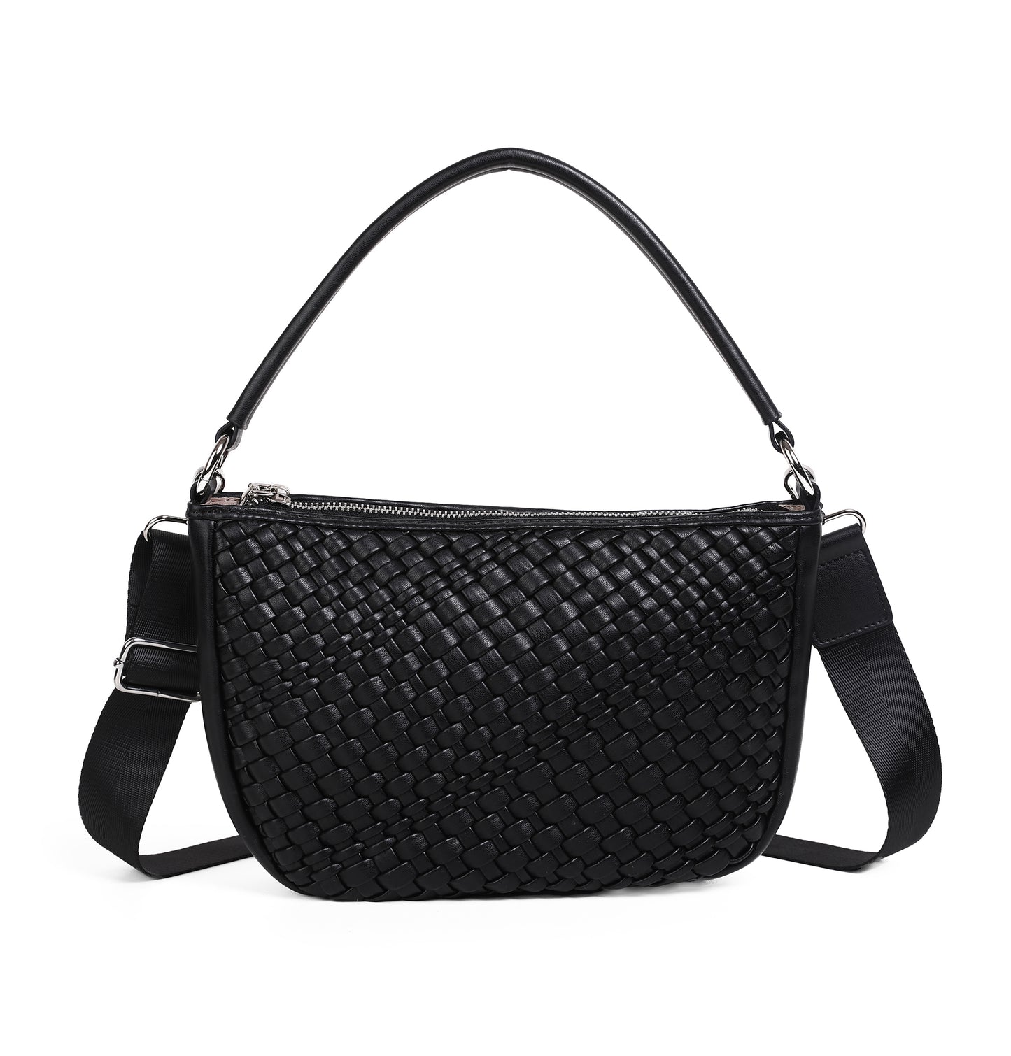 864001 Vesker, HARRIET Liten flettet bag - svart