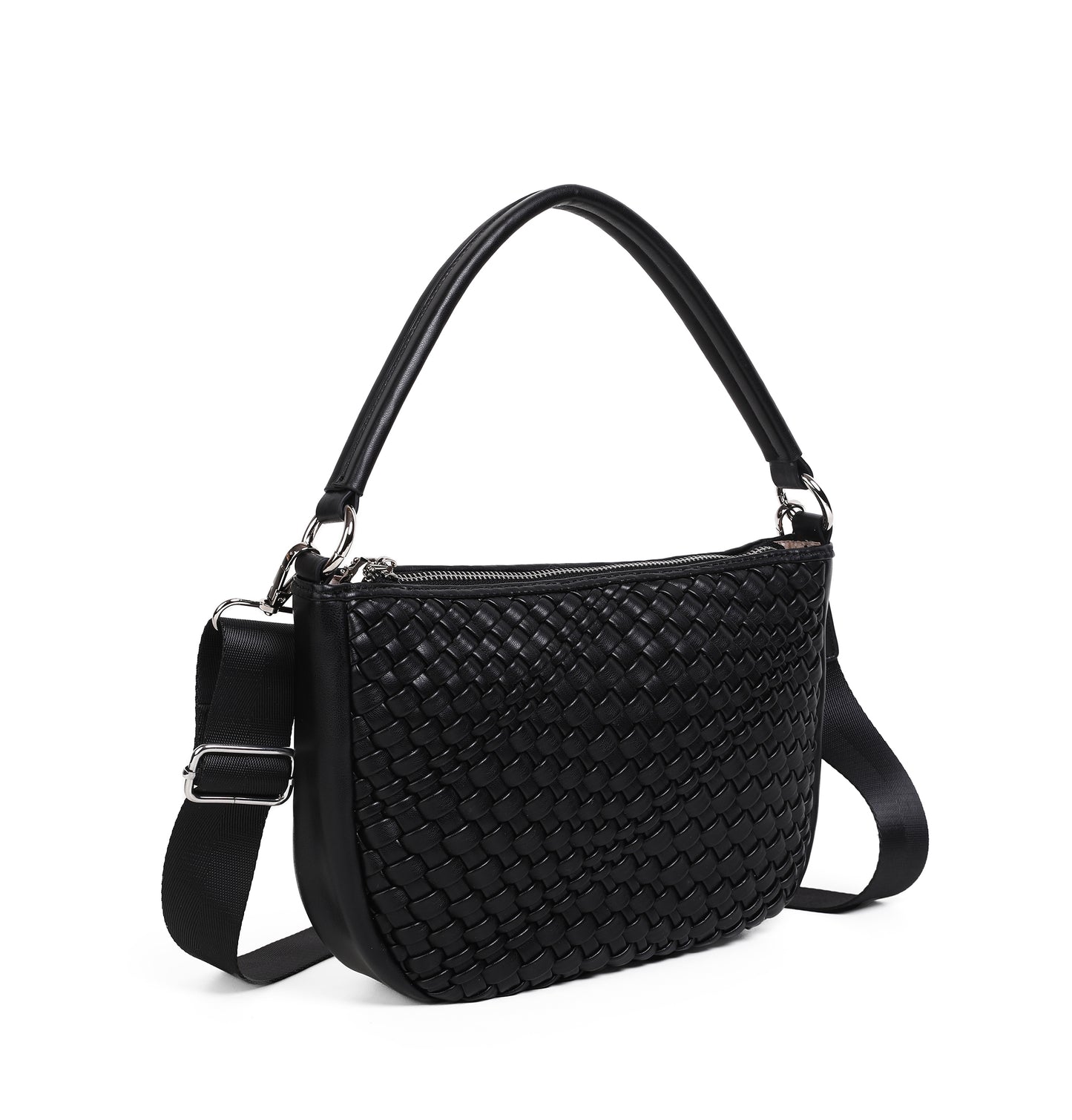 864001 Vesker, HARRIET Liten flettet bag - svart